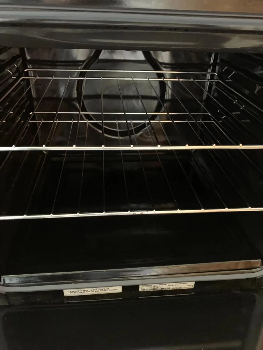 Oven cavity after cleaning