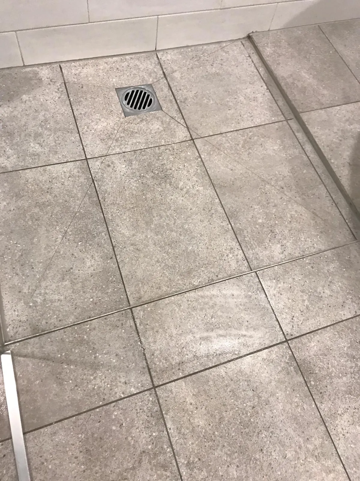 Bathroom floor tiles after cleaning