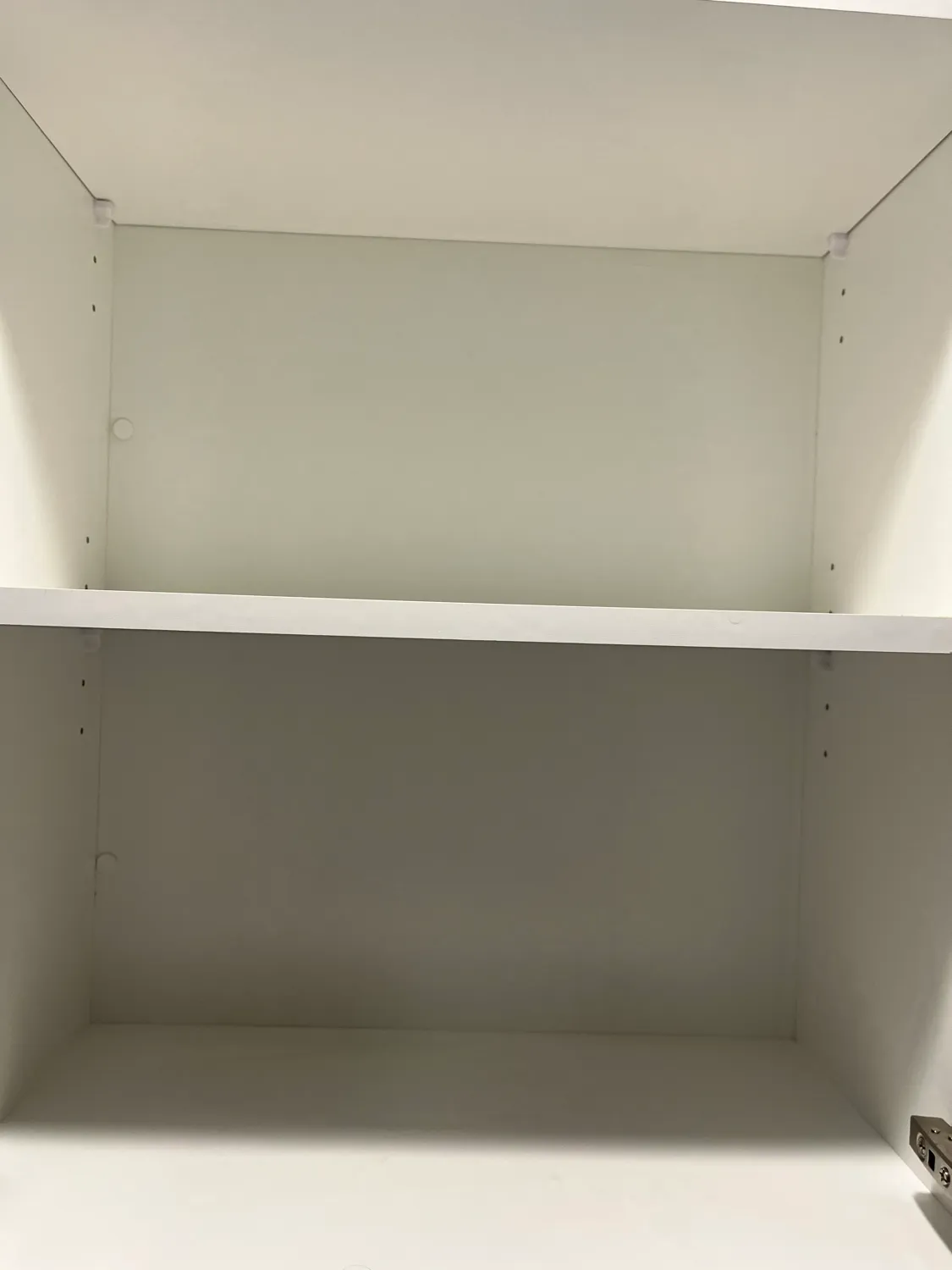Cupboard interior white after cleaning