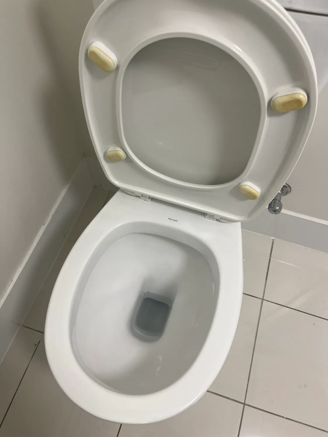 Toilet area near brush holder after cleaning