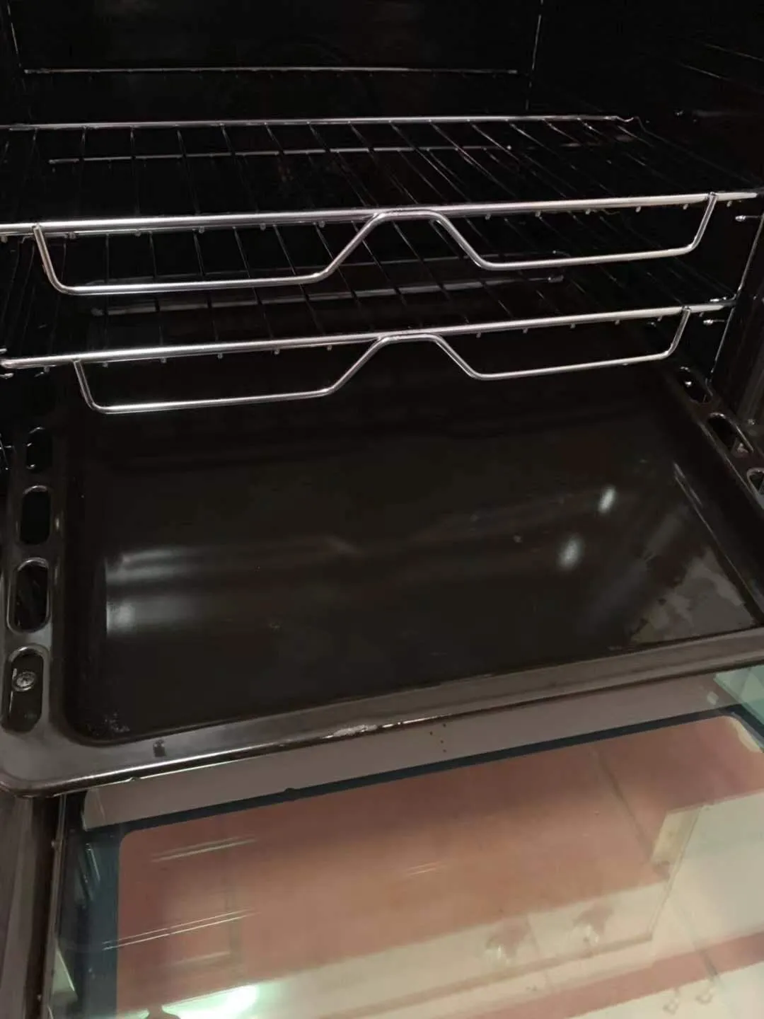 Oven interior after cleaning