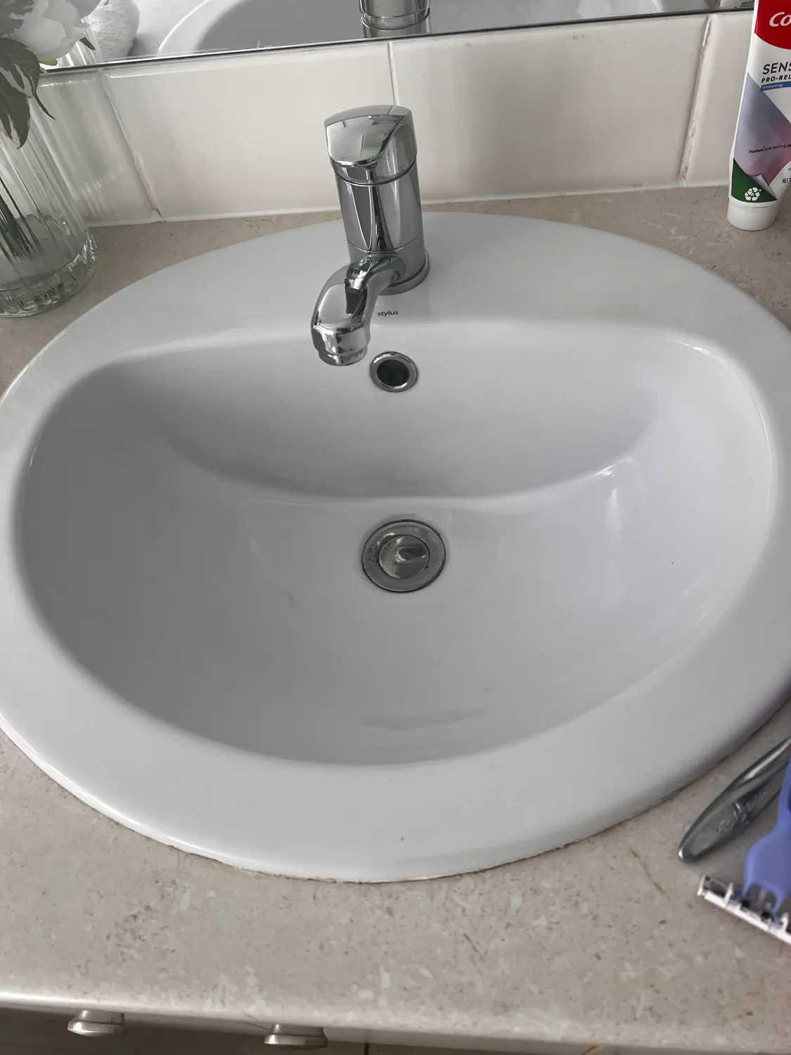 Bathroom sink after cleaning
