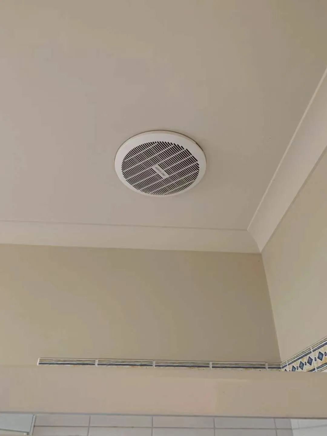 Ceiling exhaust fan after cleaning