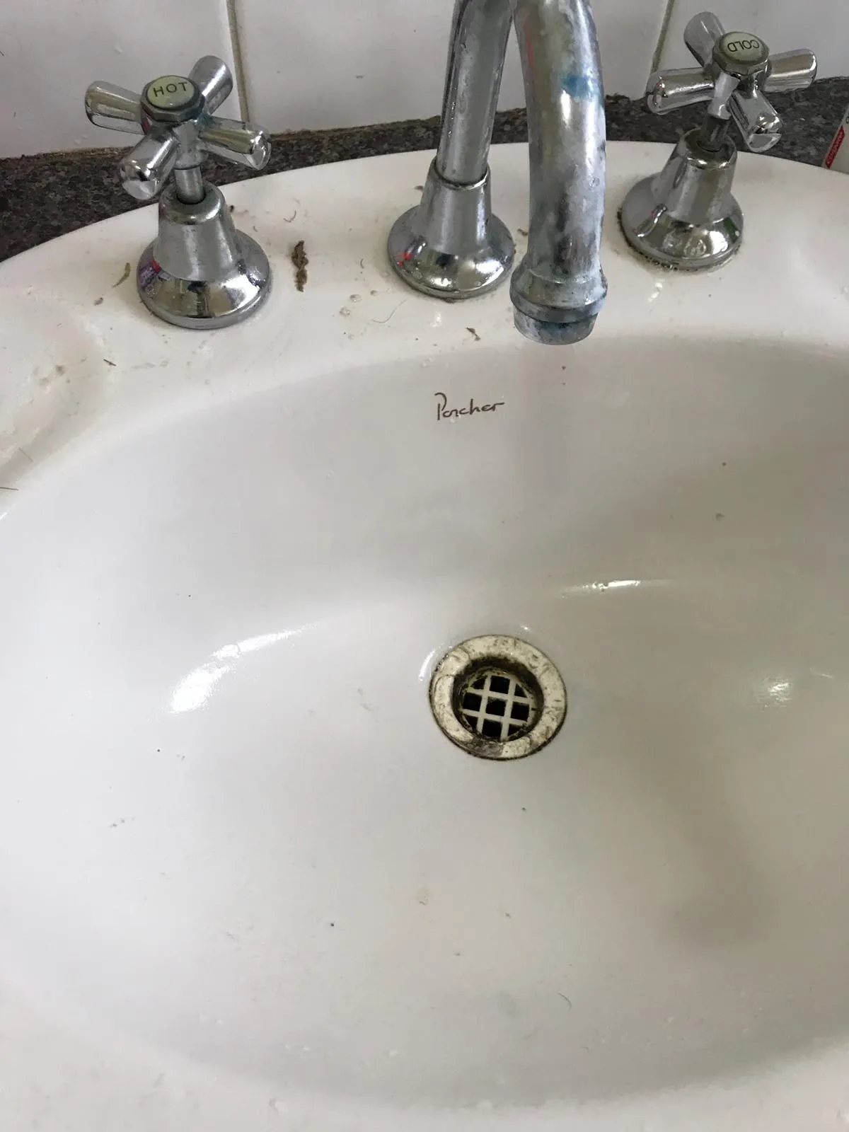 Bathroom sink before cleaning