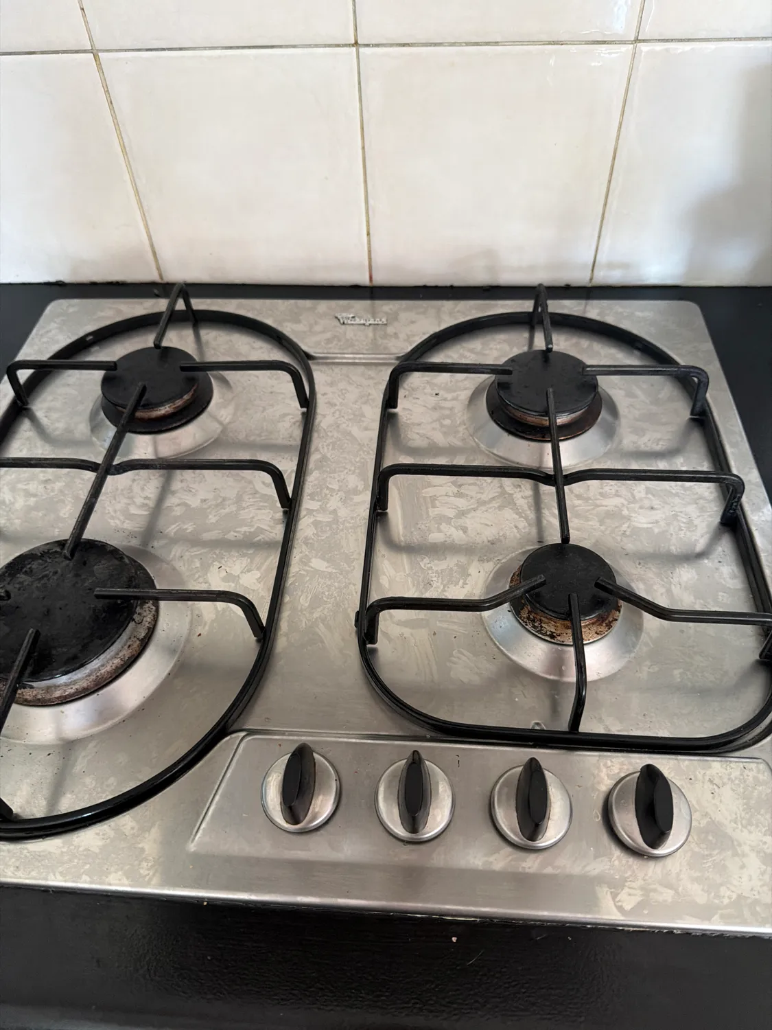 Gas cooktop 4 burner before cleaning