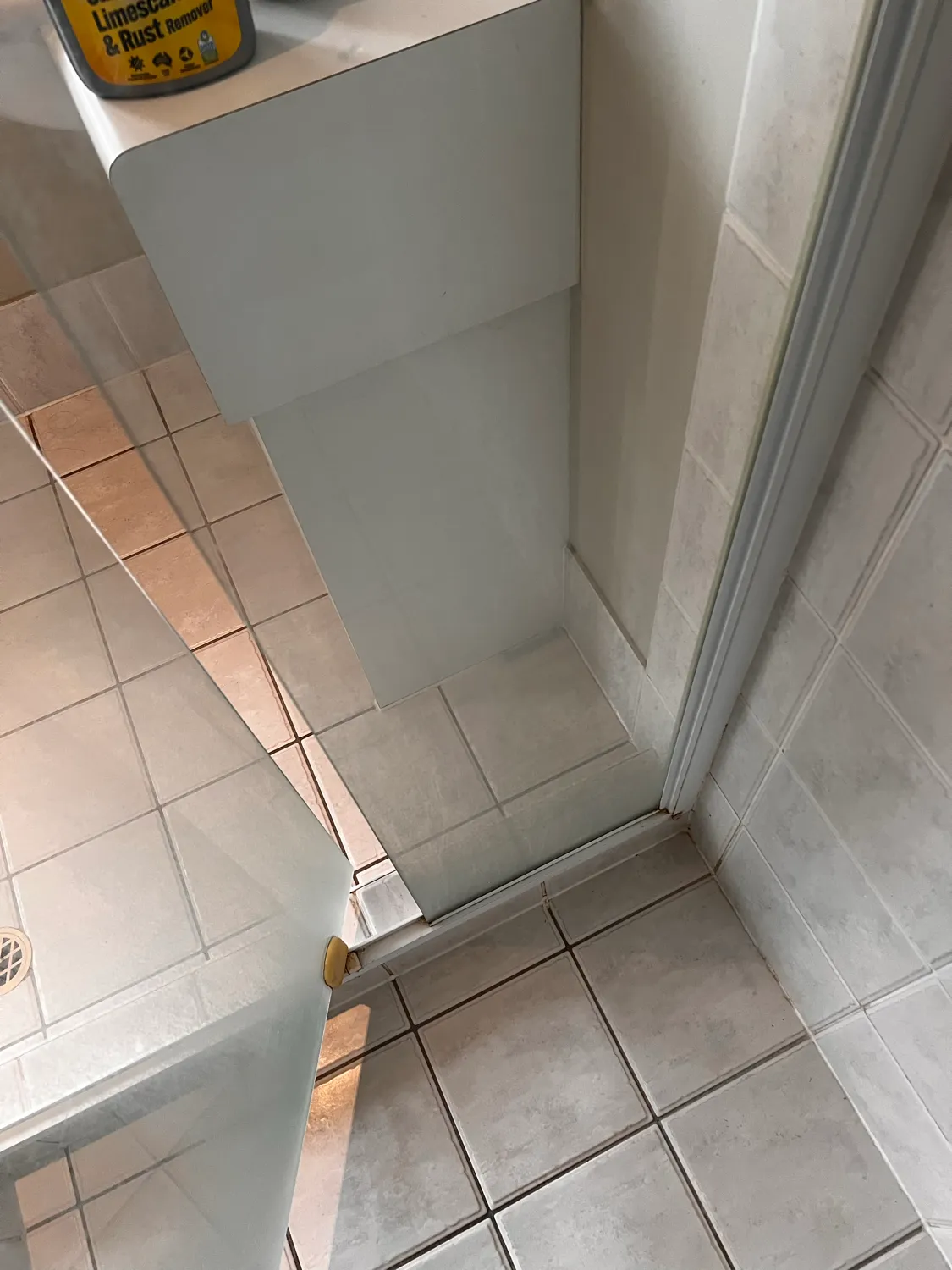 Toilet pedestal base before cleaning