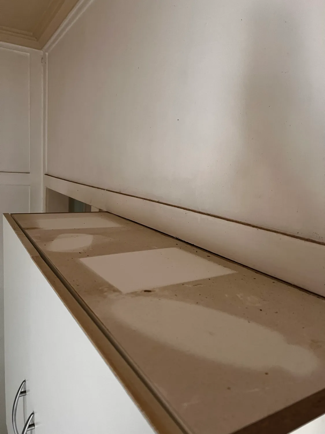 Kitchen counter dirty before cleaning