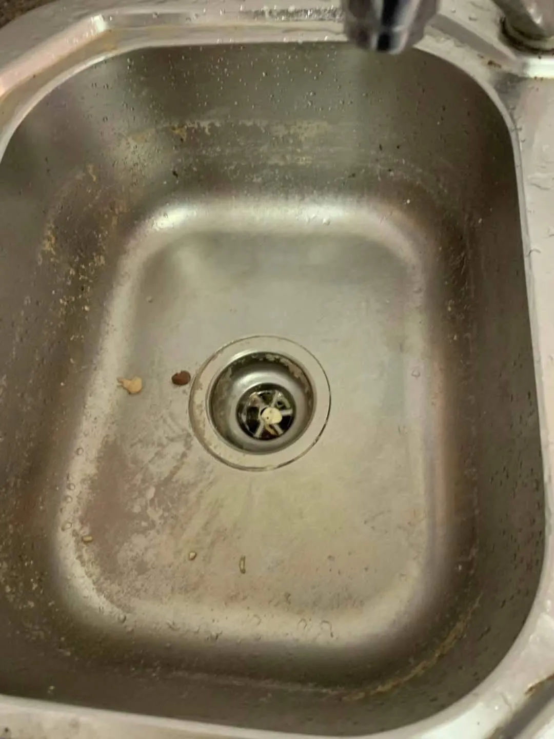Kitchen sink stainless before cleaning