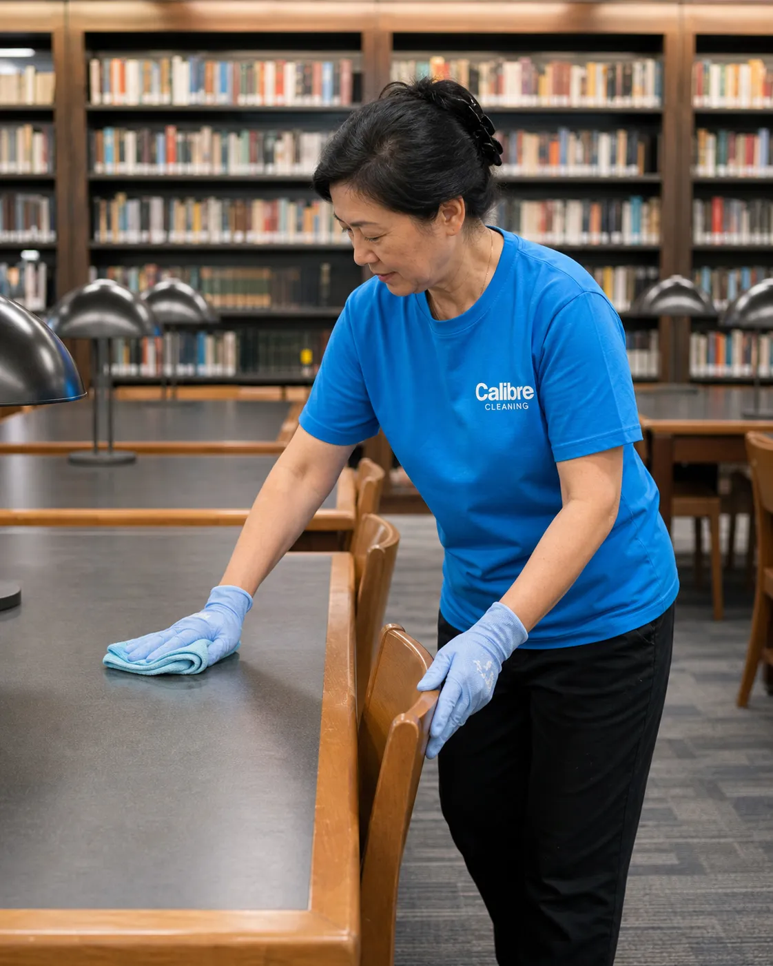Calibre Cleaning quality assurance team at work in a commercial space