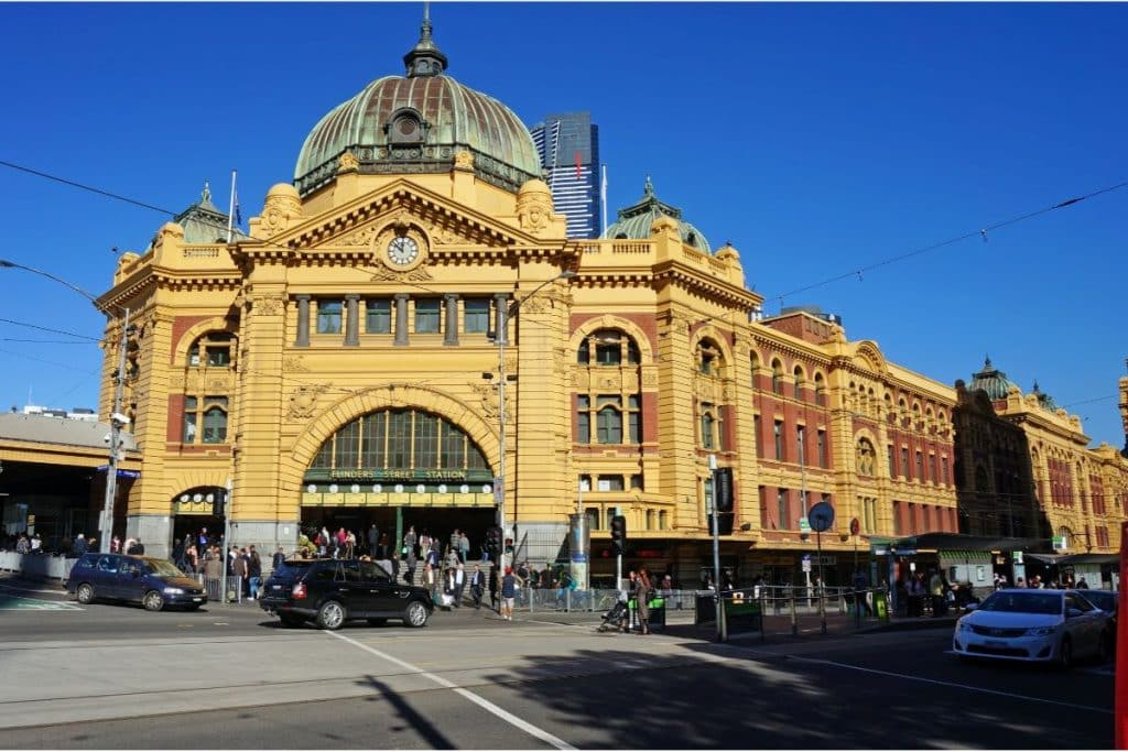 Day time view of Flinders Station in Melbourne